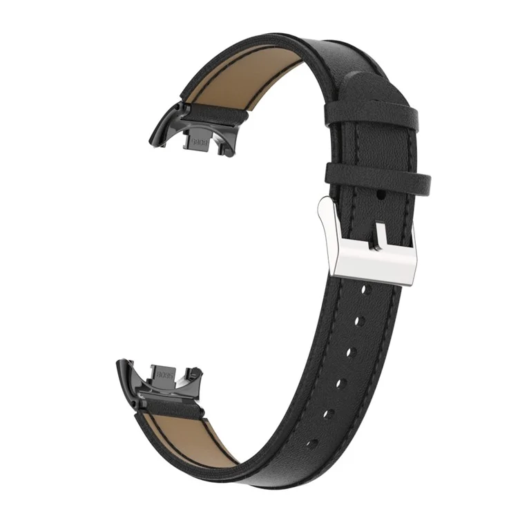Para Xiaomi Mi Band 9 NFC / Mi Band 9 / Smart Band 8 NFC / Smart Band 8 Correa de reloj de cuero de banda de reloj con conector - Negro