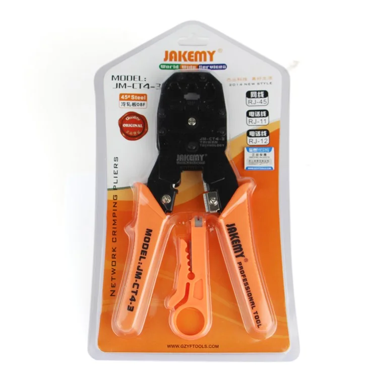 JAKEMY JM-CT4-3 4P 6P 8P Telephone Network Cable Crimping Pliers Tool + Wire Cutter