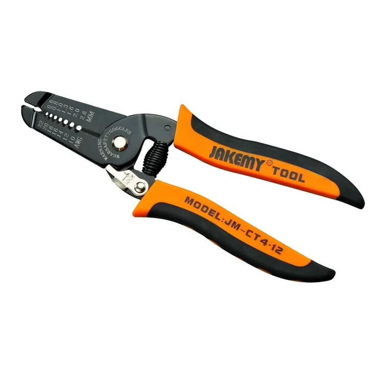 JAKEMY JM-CT4-12 6.0 inch Wire Cable Cutter Stripper Pliers AWG Metric Scale