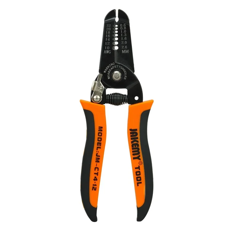 JAKEMY JM-CT4-12 Coupe-fil et dénudeur de câbles de 6,0 pouces avec échelle métrique AWG