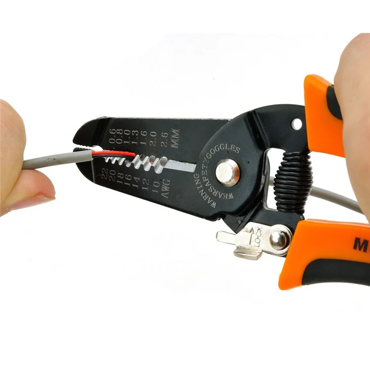 JAKEMY JM-CT4-12 Coupe-fil et dénudeur de câbles de 6,0 pouces avec échelle métrique AWG