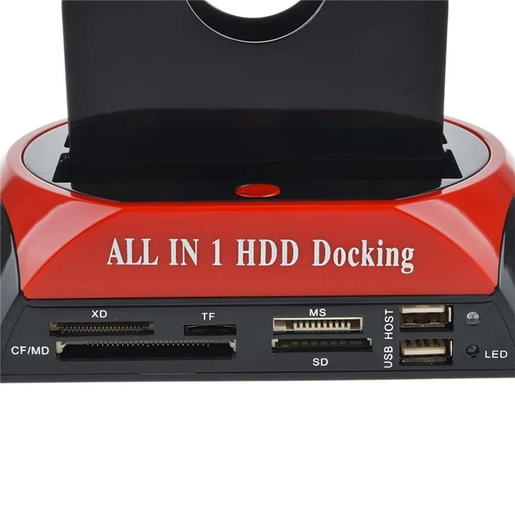 Dual USB 2.0 2.5/3.5 Inch IDE SATA External HDD Box All in One HDD Docking Station - EU Plug