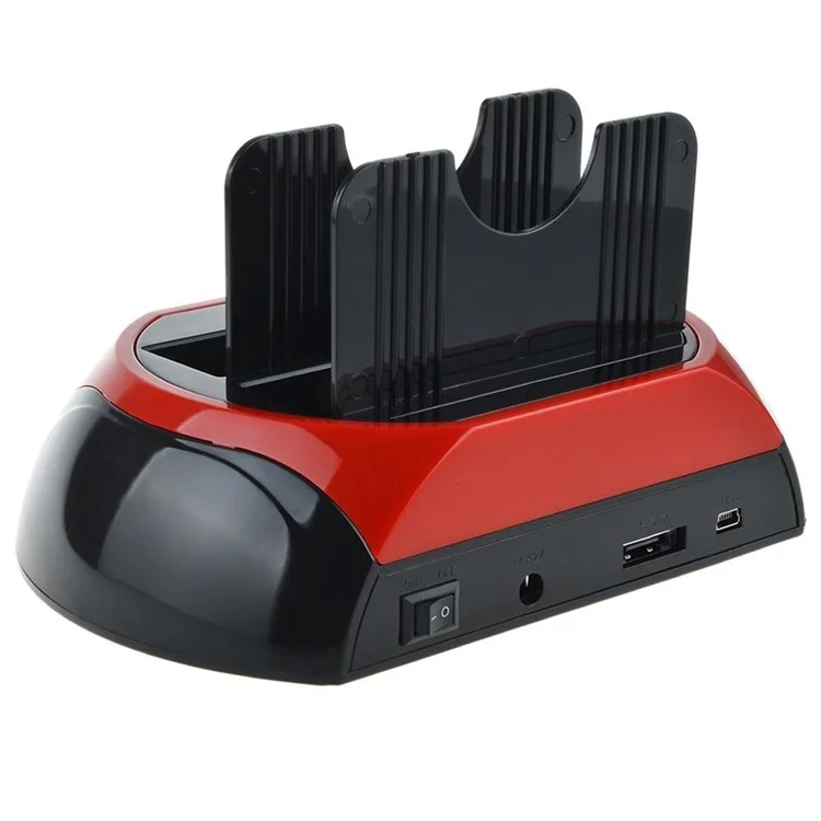 Dual USB 2.0 2.5/3.5 Inch IDE SATA External HDD Box All in One HDD Docking Station - EU Plug