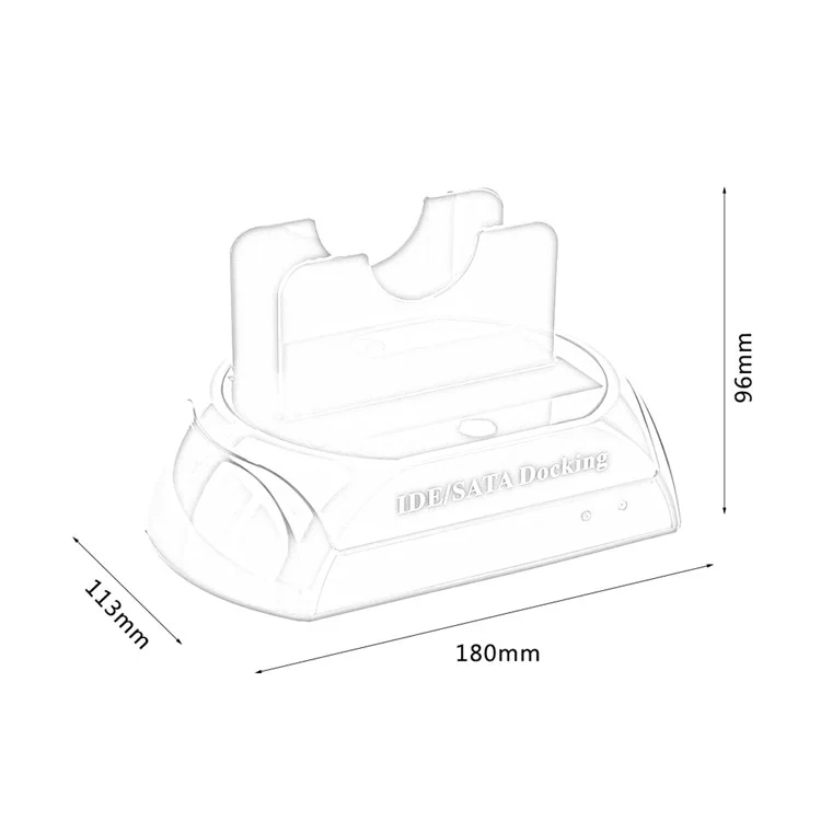 Dual 2.5"/3.5" inch IDE SATA HDD Hard Drive Disk Clone Holder Dock Docking Station (ZC826701) - US Plug