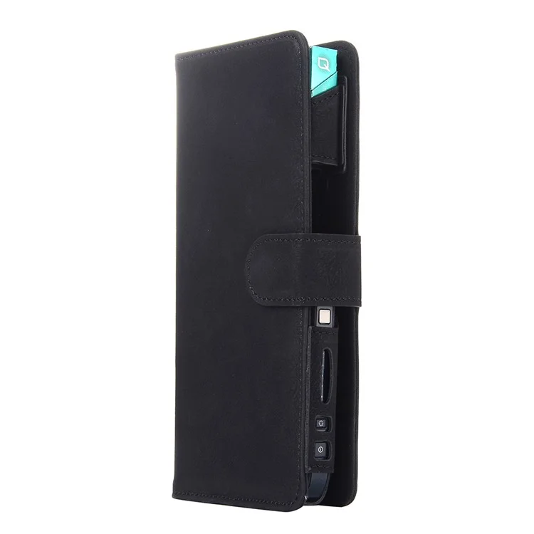 Premium Vintage Style E Cigarette Storage Leather Case for IQOS Electronic Cigarette - Black
