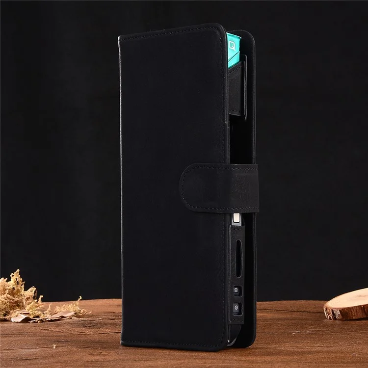 Premium Vintage Style E Cigarette Storage Leather Case for IQOS Electronic Cigarette - Black