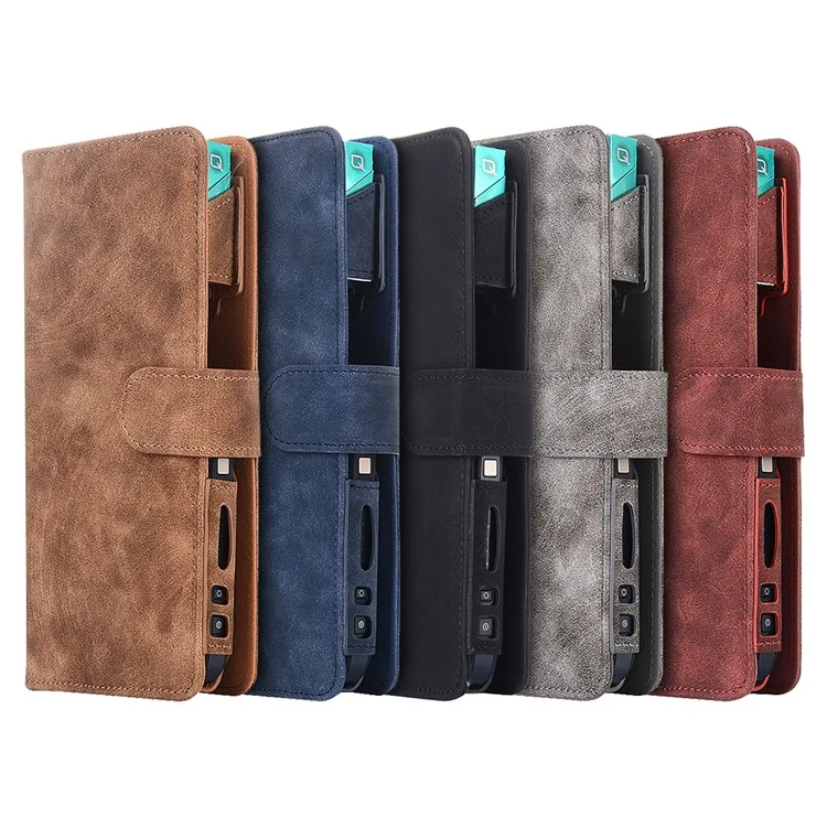 Premium Vintage Style E Cigarette Storage Leather Case for IQOS Electronic Cigarette - Black