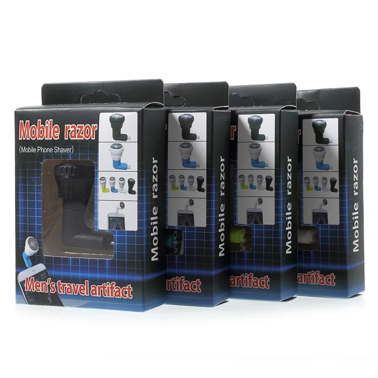 Mini Smart Phones Detachable Portable Micro USB Electric Men Razor - Black