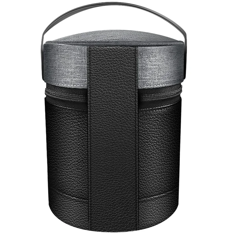 Double Zipper Closure PU Leather Sleeve Pouch Cover with Hand Strap for Apple Homepod