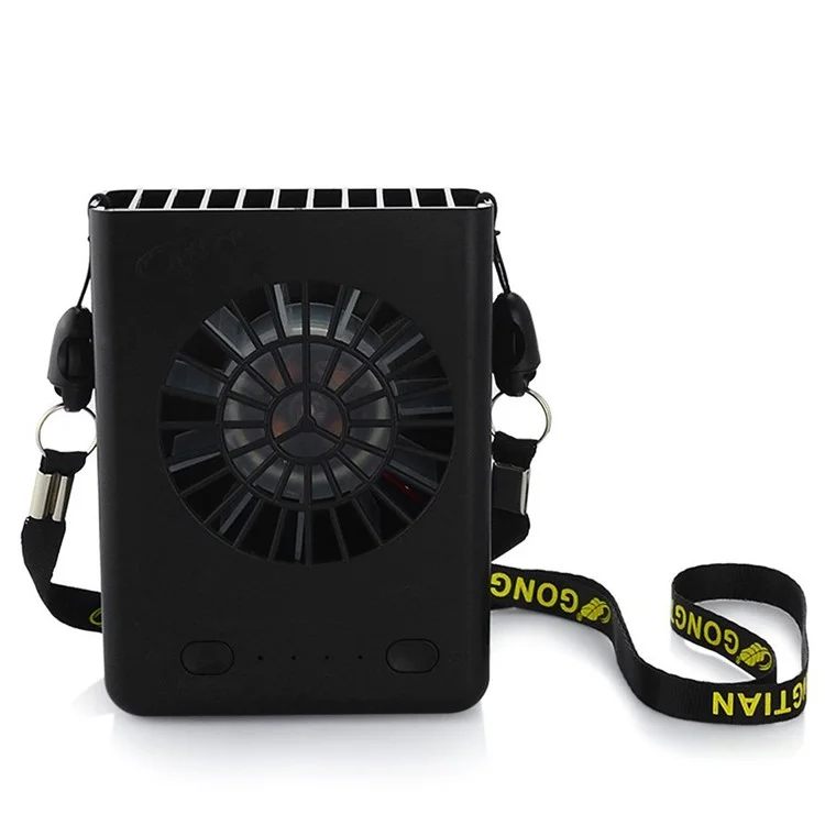 W910 Portable Rechargeable Mini Fan 3 Speeds Personal Cooling Fan with 18650 Li-ion Battery - Black