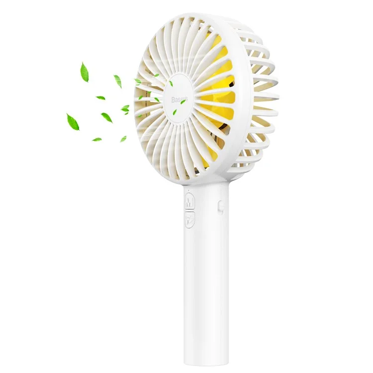 BASEUS Macarons Portable Handheld Desktop Cooling Fan USB Rechargeable with Base - White