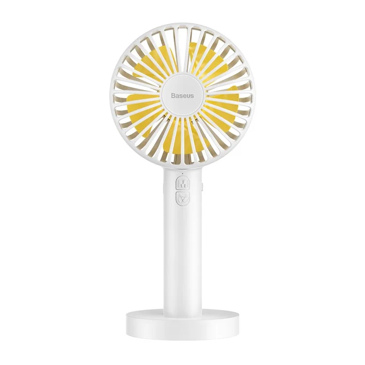 BASEUS Macarons Portable Handheld Desktop Cooling Fan USB Rechargeable with Base - White