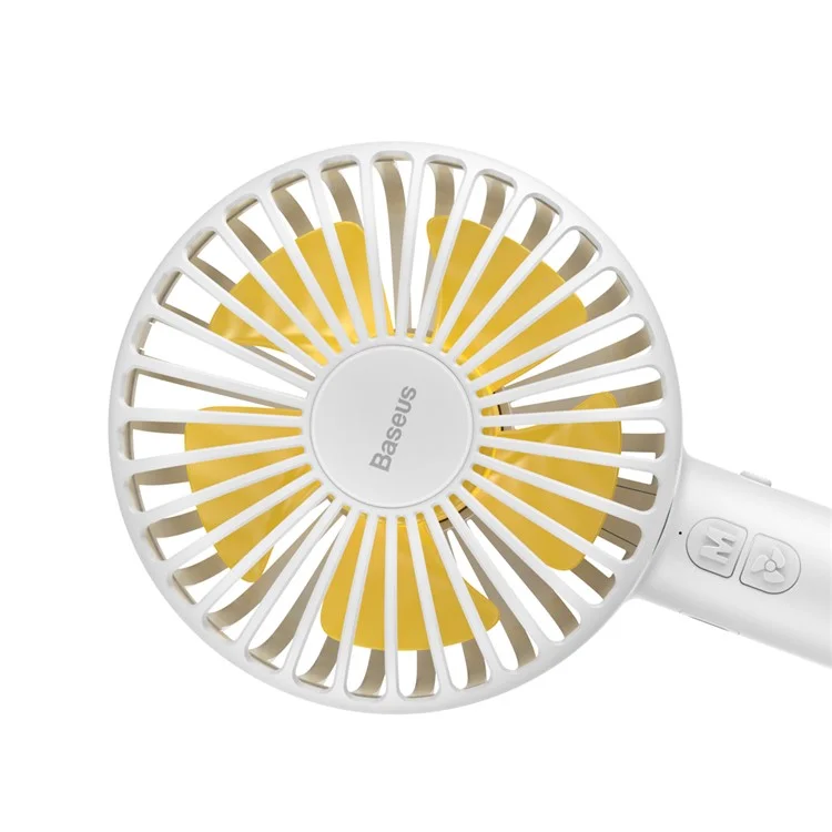 BASEUS Macarons Portable Handheld Desktop Cooling Fan USB Rechargeable with Base - White