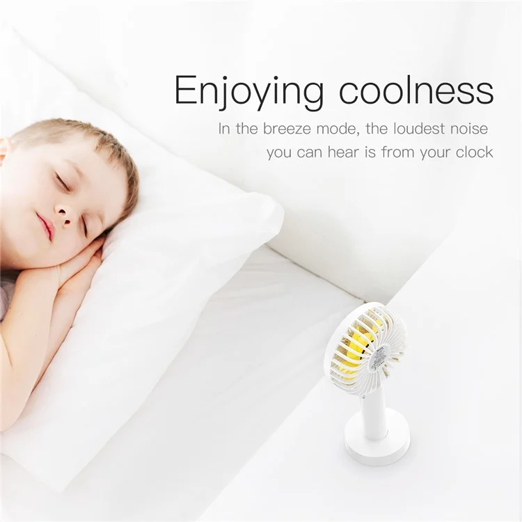 BASEUS Macarons Portable Handheld Desktop Cooling Fan USB Rechargeable with Base - White
