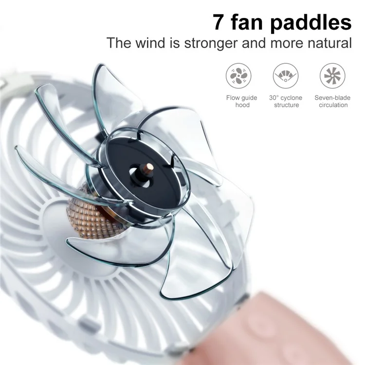 BASEUS Bear Shape Portable USB Cooling Fan Handheld Mini Fan with 2 Adjustable Speeds - Pink
