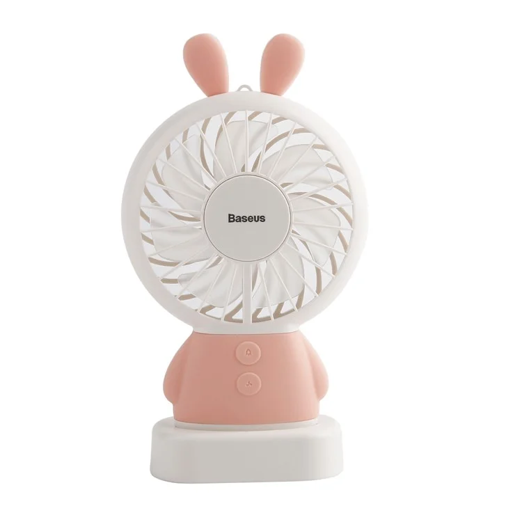 BASEUS Rabbit Shape Portable USB Cooling Fan Handheld Mini Fan with 2 Adjustable Speeds - Pink