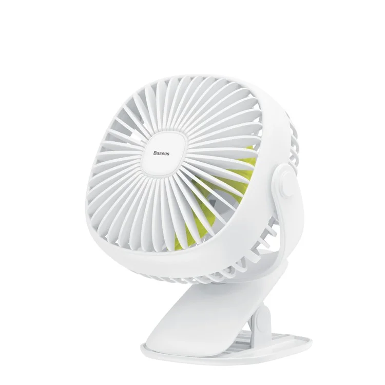 BASEUS Warm Light 360 Degree Rotary Clamping Cooling Fan - White