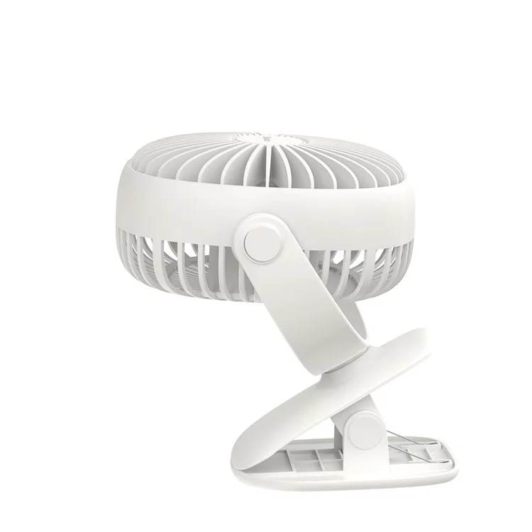 BASEUS Warm Light 360 Degree Rotary Clamping Cooling Fan - White