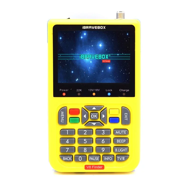IBRAVEBOX V8 Finder 3.5-inch LCD Full HD DVB-S2 Satellite Finder Meter - Yellow / US Plug