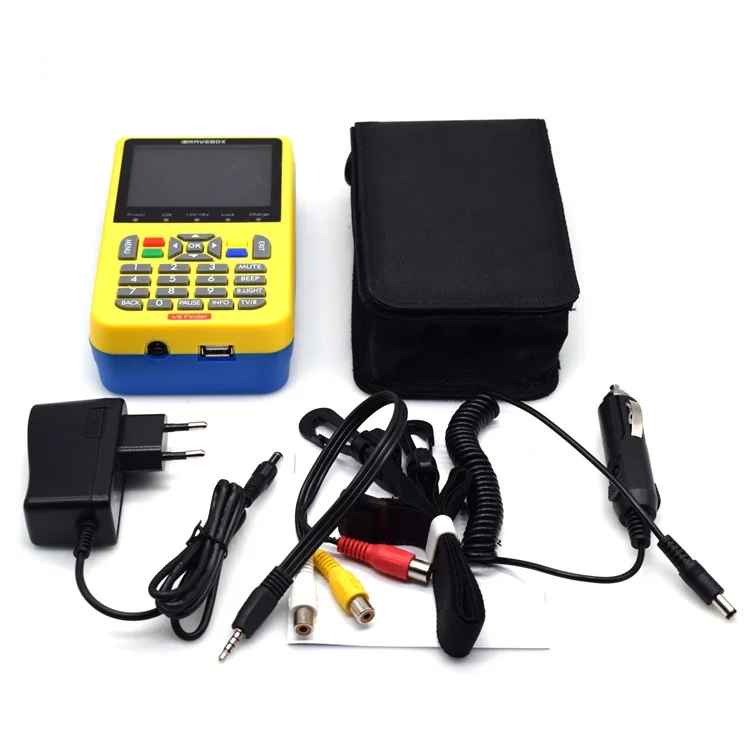 IBRAVEBOX V8 Finder 3.5-inch LCD Full HD DVB-S2 Satellite Finder Meter - Yellow / US Plug