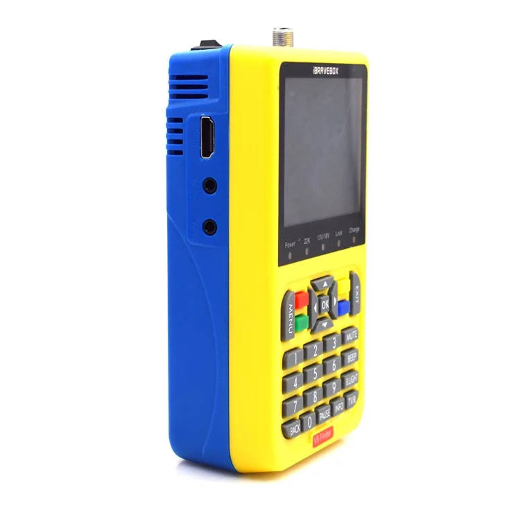 IBRAVEBOX V8 Finder 3.5-inch LCD Full HD DVB-S2 Satellite Finder Meter - Yellow / US Plug