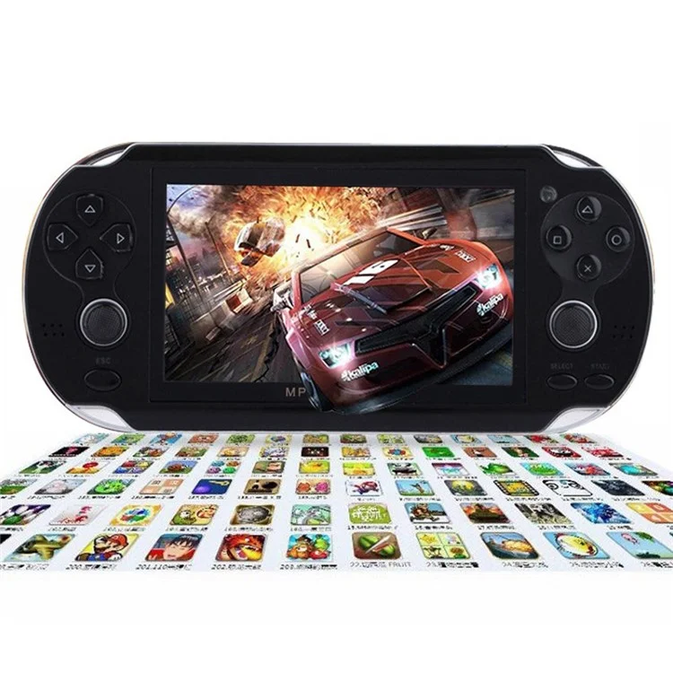 4.3-inch Screen Handheld Game Console with Media Player and Camera Built-in 2000 Games - Black