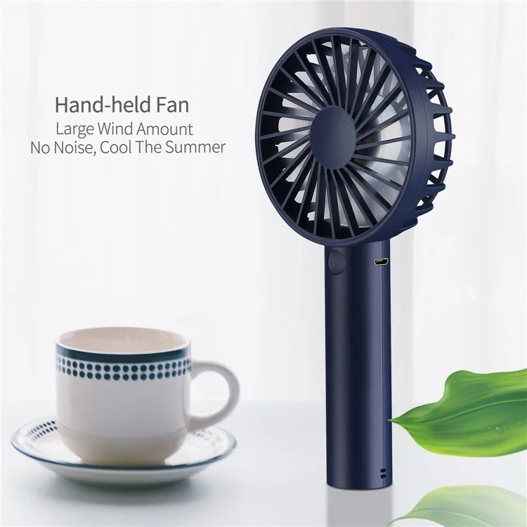 DUX DUCIS J3 Portable Handheld Fan 2000mAh Battery 3 Wind Speeds Summer Cooling Fan - Dark Blue