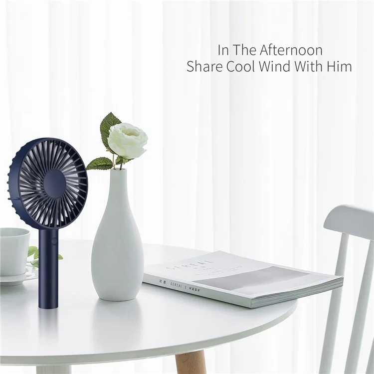 DUX DUCIS J3 Portable Handheld Fan 2000mAh Battery 3 Wind Speeds Summer Cooling Fan - Dark Blue
