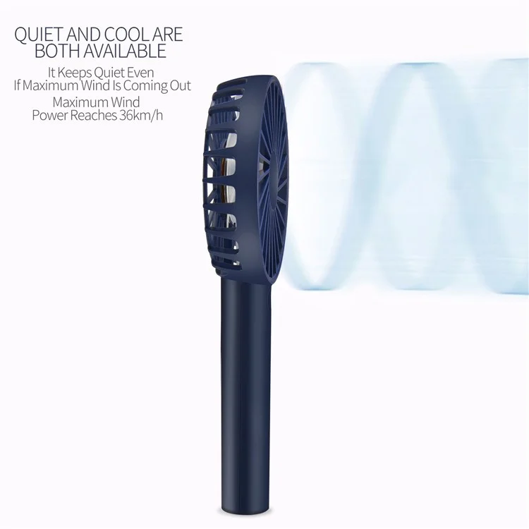DUX DUCIS J3 Portable Handheld Fan 2000mAh Battery 3 Wind Speeds Summer Cooling Fan - Dark Blue