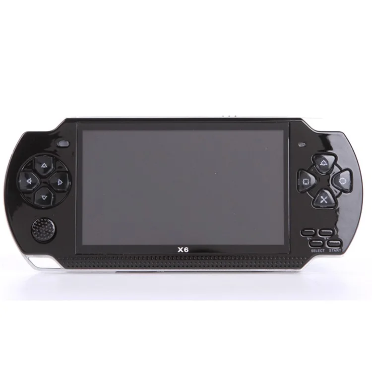 X6 4.3-inch 8GB Retro Handheld Game Console, Support Camera/Video/Music/e-book - Black / US Plug
