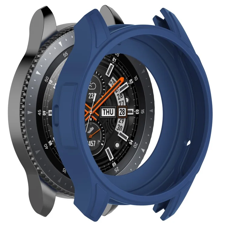 Caso De Proteção Flexível De Silicone Para Samsung Gear S3 Frontier / Galaxy Watch 46mm. - Azul