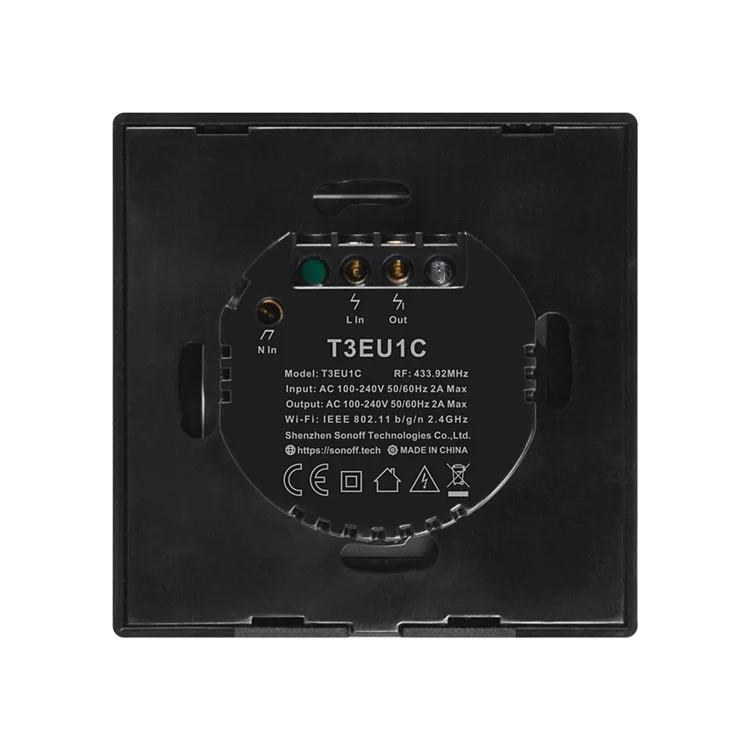 Sonoff T3EU1C-TX 86 WiFi Smart Switch App RF433 Remote Contrôle Pour Alexa Google Home eu Plug - 1 Gang