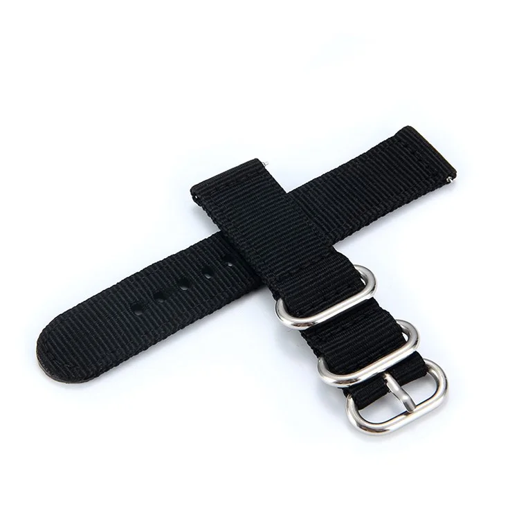 Pour Garmin Forerunner 245/245M 20mm Smart Watch Nylon Strap - Noir