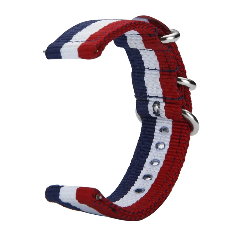 For Garmin Forerunner 245/245M 20mm Smart Watch Nylon Strap - Blue/White/Red