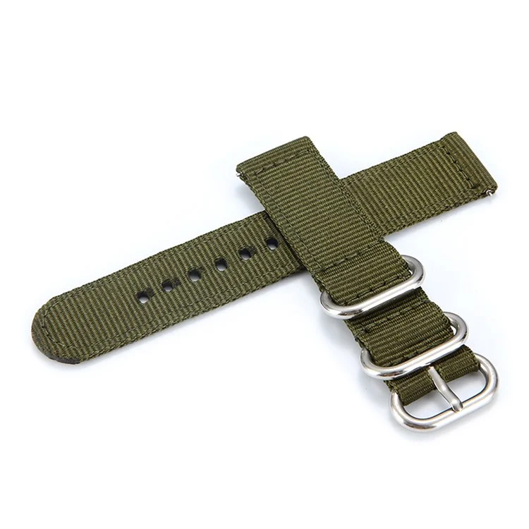 For Garmin Forerunner 245/245M 20mm Smart Watch Nylon Strap - Army Green