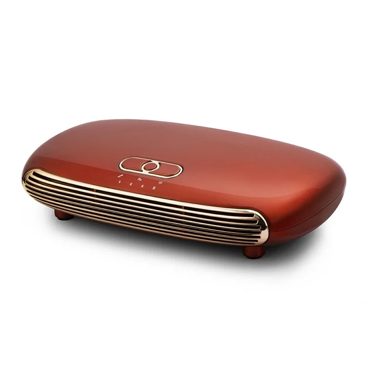 K8 Dual Wireless Microphones Mini Family Home Karaoke System Singing Machine Box - Red/US Plug