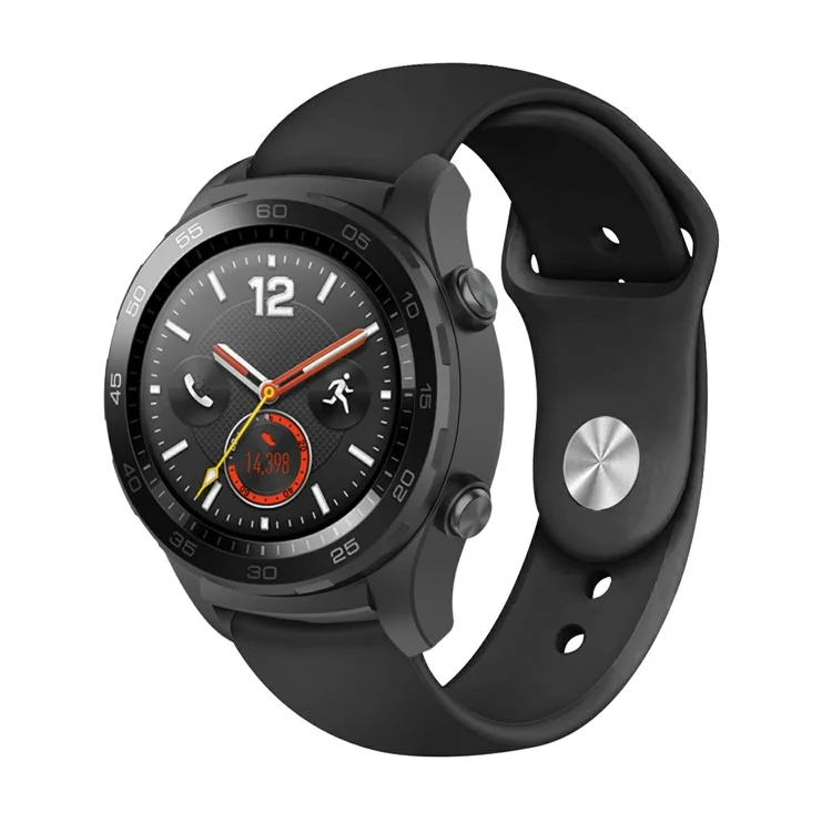 Bracelet en silicone élégant de 22 mm avec boucle respirante pour Huawei Watch GT Magic - Noir