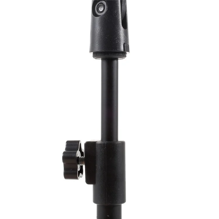 Height Adjustable Desk Microphone Stand Plastic Base with Mic Clip - Black