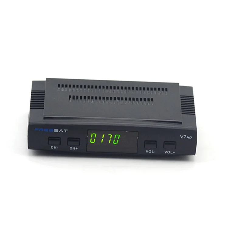 FREESAT V7 1080P HD Satellite TV Receiver Box Support USB PVR EPG for HDTV - Black / US Plug
