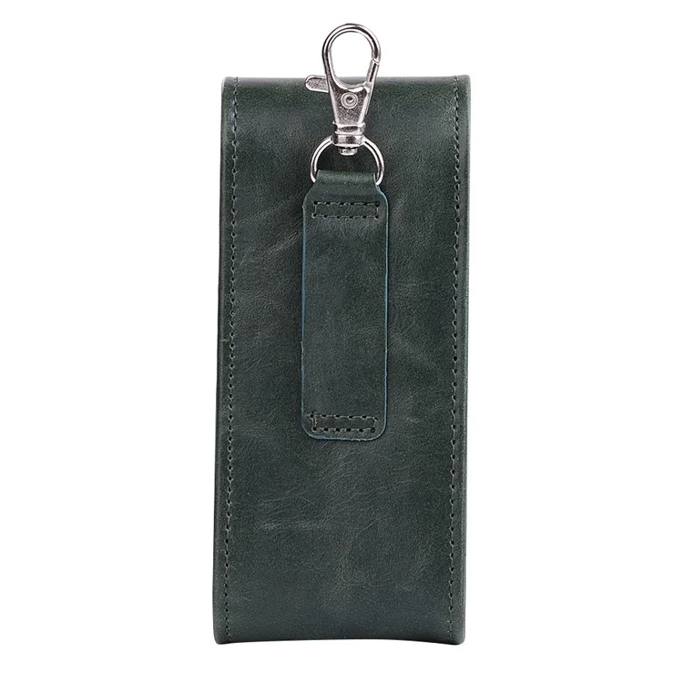 For IQOS Electronic Cigarette Crazy Horse Leather Vertical Flip Travel Carrying Case Pouch - Green