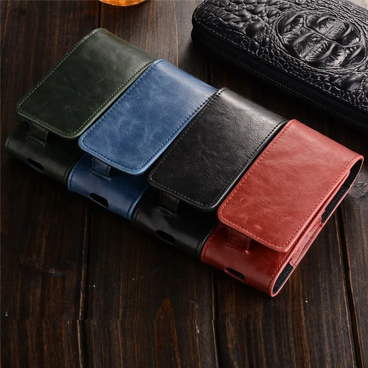 For IQOS Electronic Cigarette Crazy Horse Leather Vertical Flip Travel Carrying Case Pouch - Green