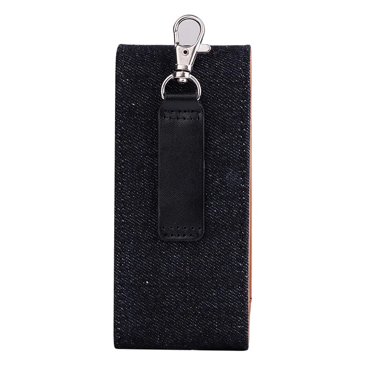 Jean Cloth Vertical Flip Cover Holder Case for IQOS Electronic Cigarette - Black