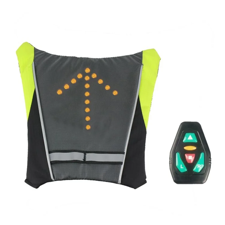 Backpack Bicycle Pilot Lamp Security LED Turn Signal Wireless Remote Control M-01 - Grey