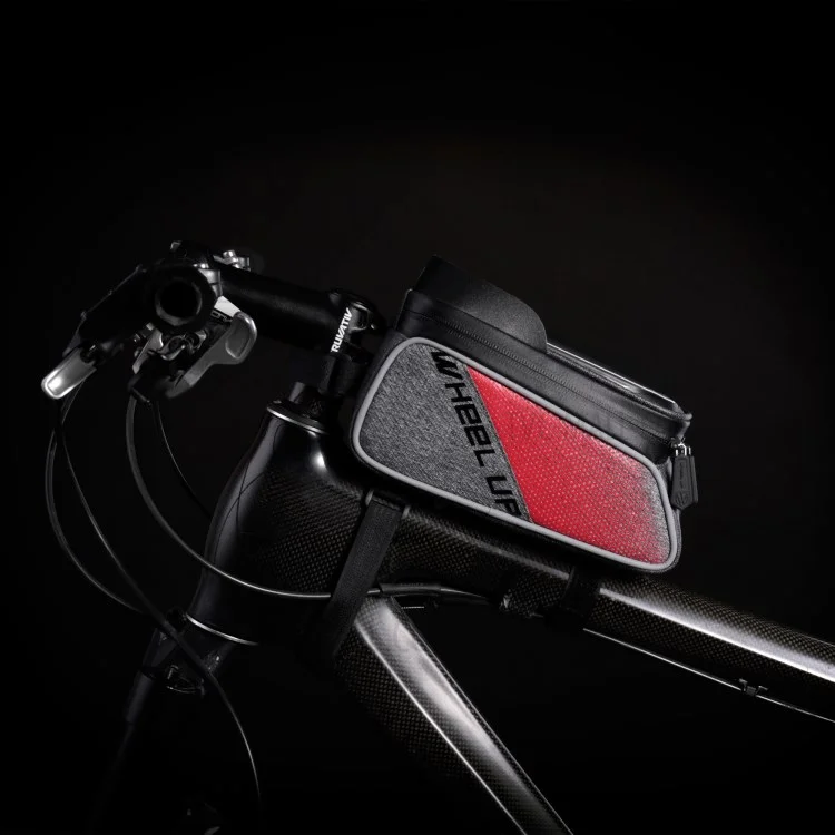 WHEEL UP Nylon Cycling Bag Waterproof Touch Screen Phone Bag for iPhone X/8/7 etc. - Red