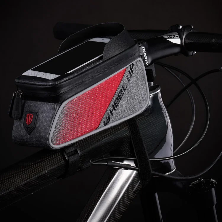 WHEEL UP Nylon Cycling Bag Waterproof Touch Screen Phone Bag for iPhone X/8/7 etc. - Red