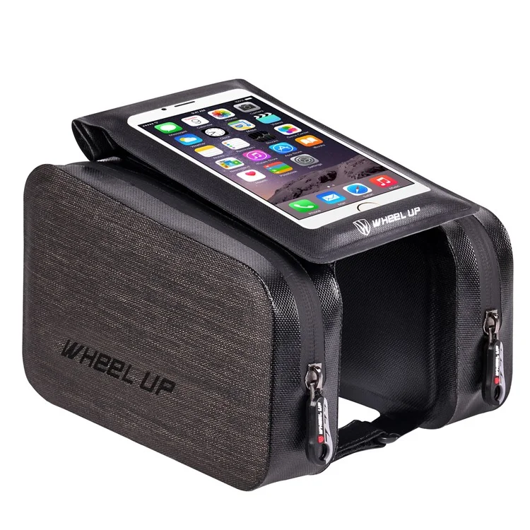 WHEEL UP Bike Waterproof Front Tube Frame Bag Nylon Bag with 6 inch Touch Screen Cycling Phone Case  for iPhone X/8/7 etc.