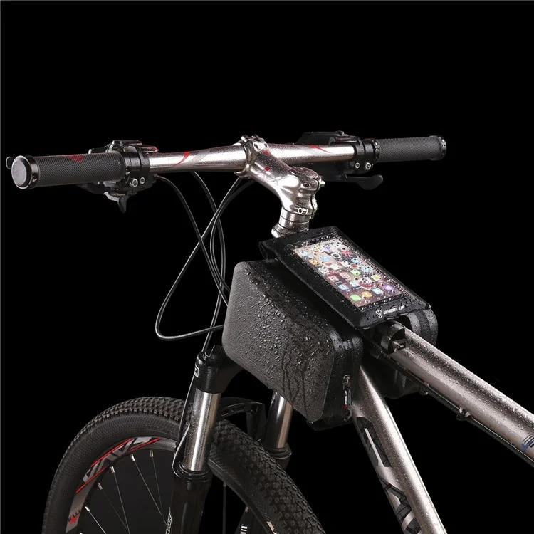WHEEL UP Bike Waterproof Front Tube Frame Bag Nylon Bag with 6 inch Touch Screen Cycling Phone Case  for iPhone X/8/7 etc.
