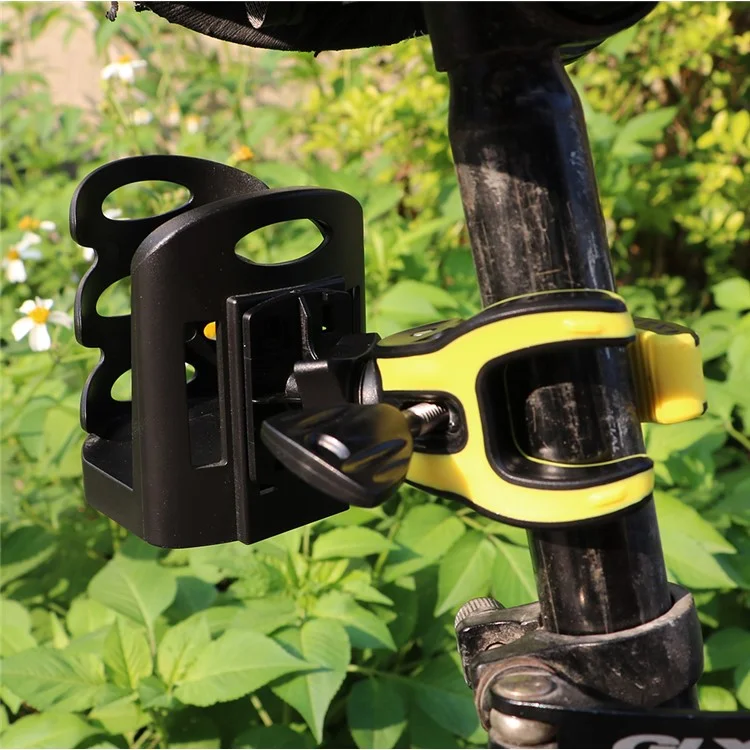 Outdoor Bike Bottle Holder Bicycle Adjustable Plastic Drink Water Bottle Cup Holder - Yellow