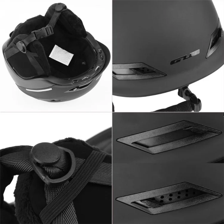 GUB 628 Ski Helmet Breathable Snow Sports Cycling Helmet Head Circumference: 58-62cm - Black