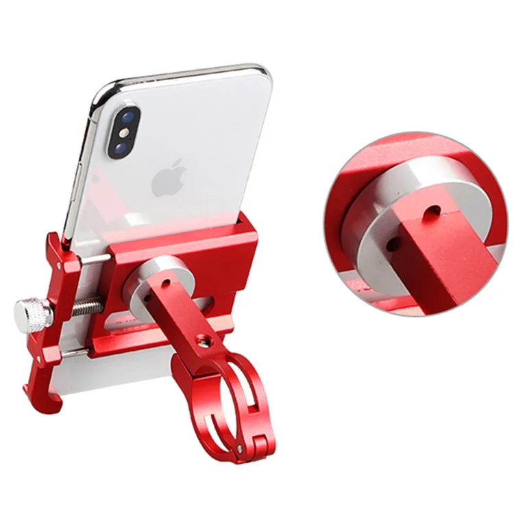 GUB PLUS 9 Aluminum Alloy Cell Phone Holder Bicycle Motorcycle Handlebar Holder Mount, Clamp Size: 55-100mm - Red